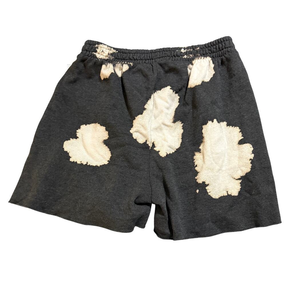 NWT Smiley World Nordstrom TIE DYE BLACK White Positive Vibes Cut Off Shorts Y2K - Picture 2 of 4